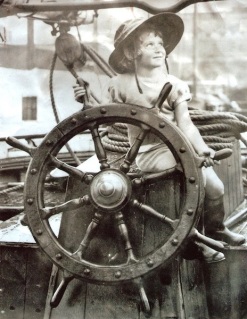 Ann at the wheel